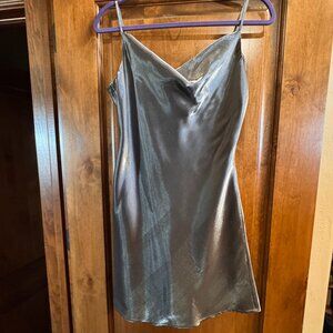 Silver sheen mini dress